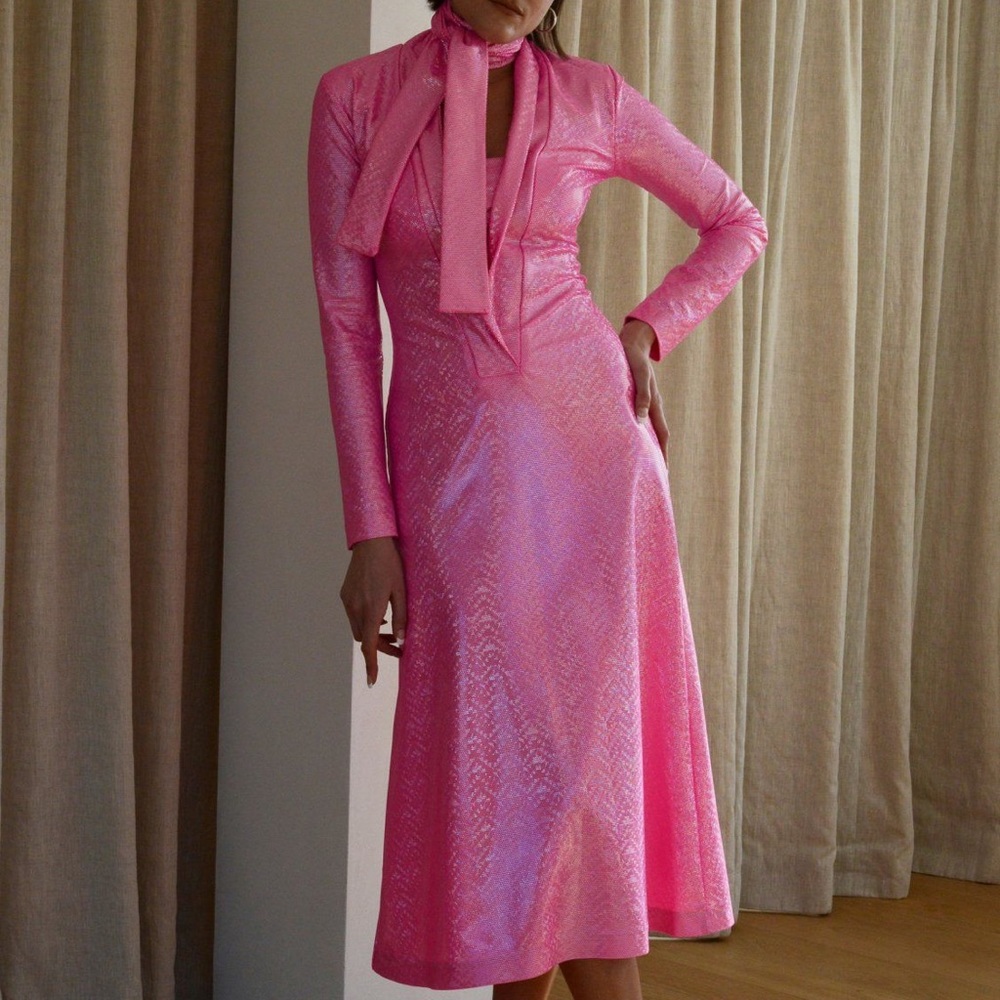 Saks Potts Red Shimmer Yasmin Dress BRAND NEW